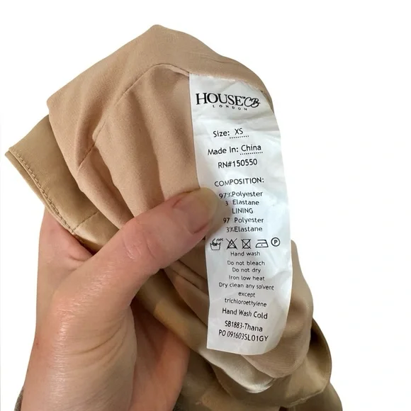 House of CB Thana Oyster Satin Military Belted Buckle Mini Skirt - Picture 10 of 11